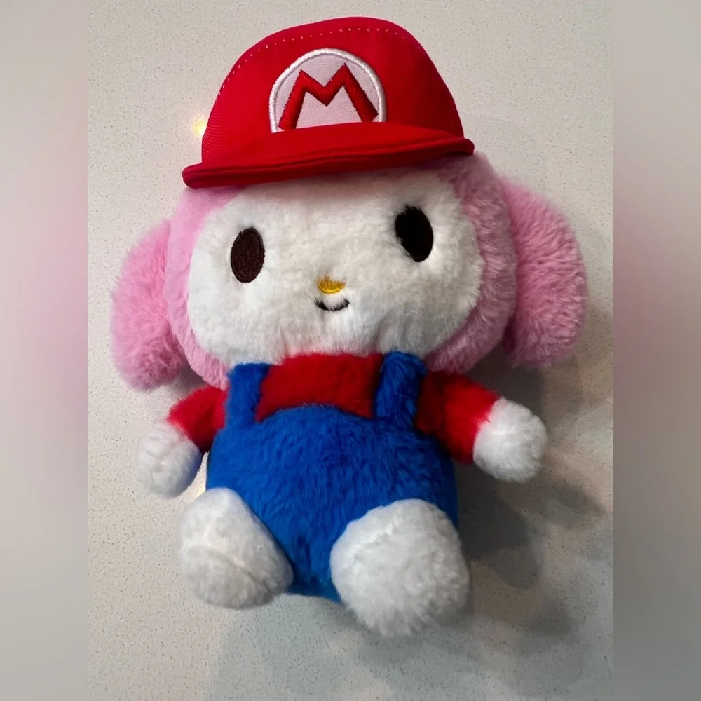Sanrio Mario Bros My Melody Plush Stuffed Animal Toy 8”